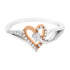 10K Rose Gold over .925 Sterling Silver â…• Cttw Diamond Split Shank Open Heart Cocktail Ring (I-J Color, I2-I3 Clarity)  DestGlow