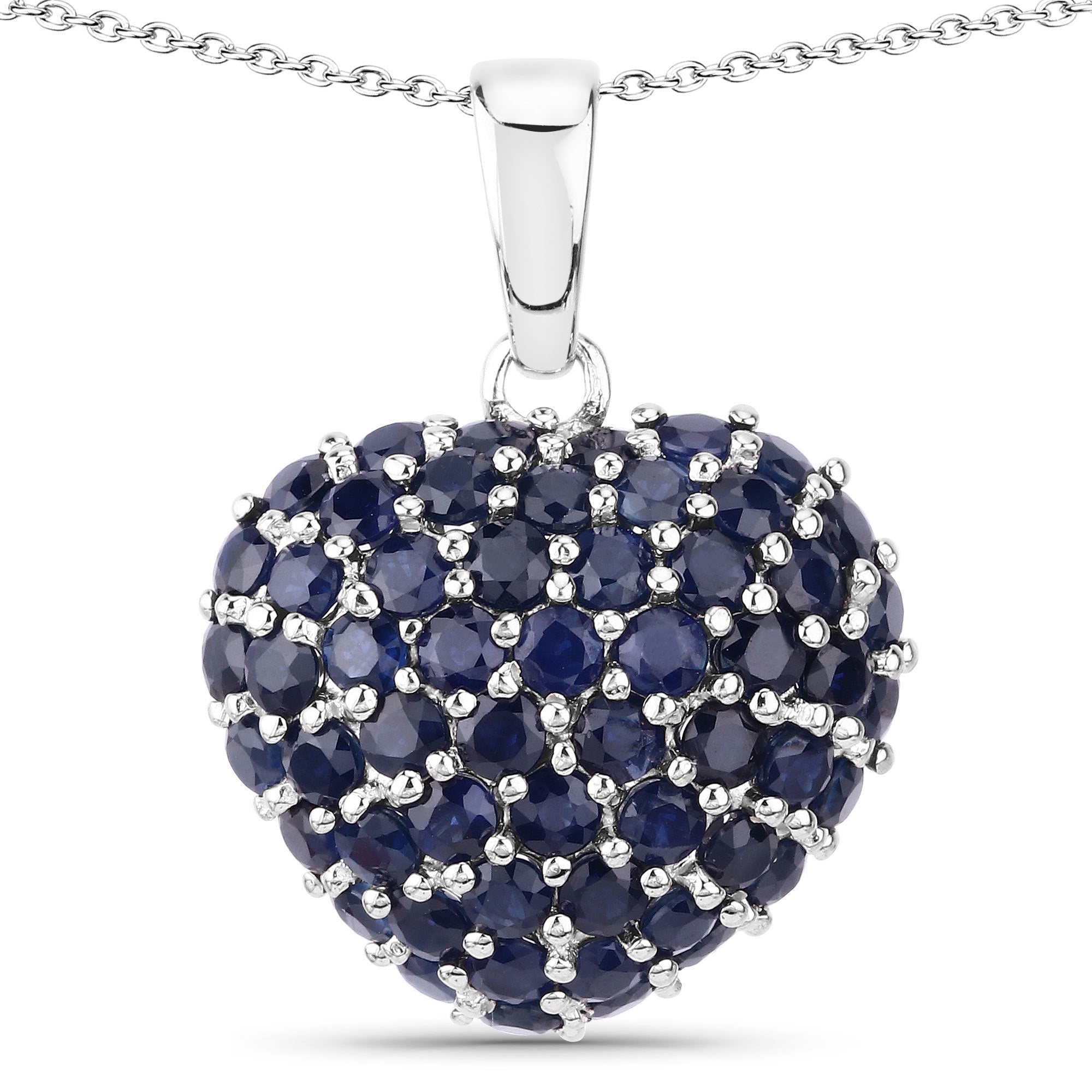 7.26 Carat Genuine Blue Sapphire .925 Sterling Silver Pendant by Bids.com