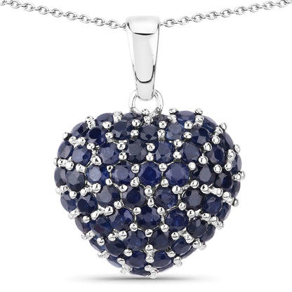7.26 Carat Genuine Blue Sapphire .925 Sterling Silver Pendant by Bids.com