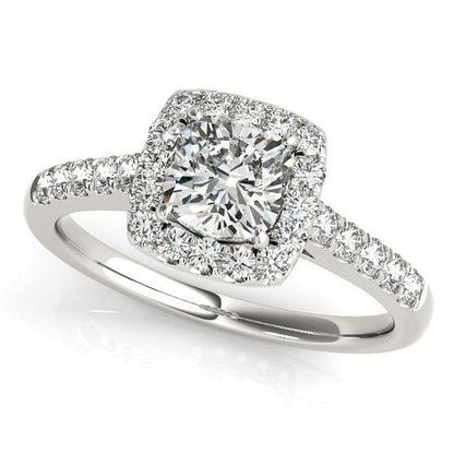 14k White Gold Square Outer Shape Round Diamond Engagement Ring (3/4 cttw) by Bids.com