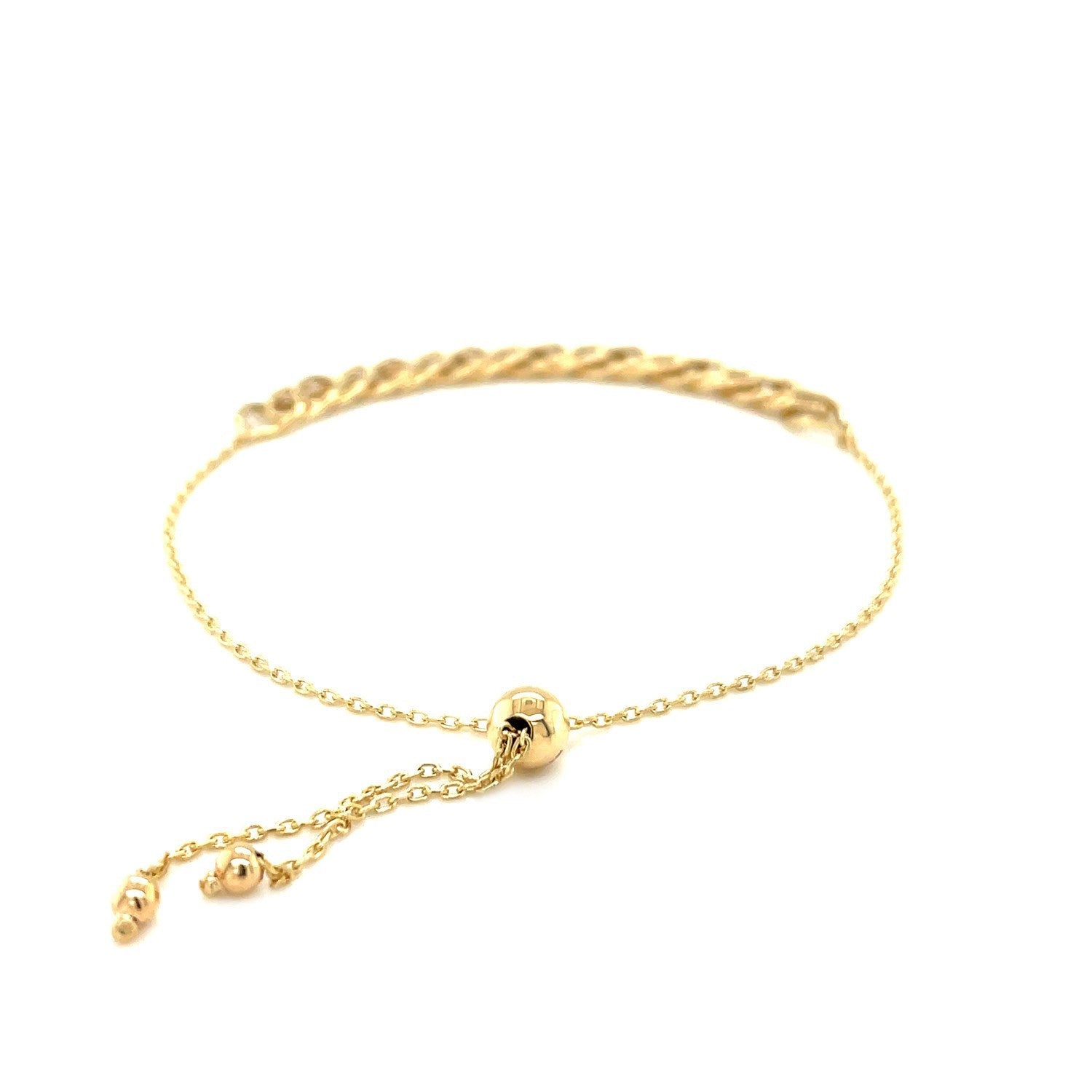 Adjustable Chain Bracelet in 14k Yellow Gold by Bids.com