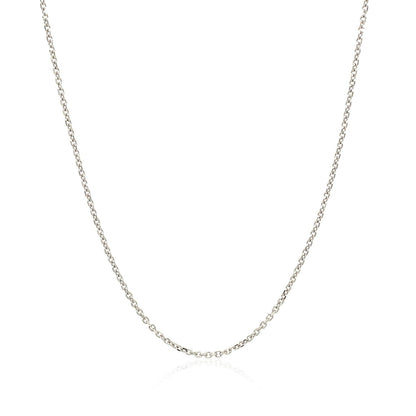 10k White Gold Cable Chain 1.1mm by Bids.com