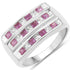 1.26 Carat Genuine Pink Sapphire and White Sapphire .925 Sterling Silver Ring  DestGlow