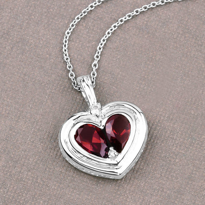 2.66 Carat Genuine Garnet and White Topaz .925 Sterling Silver Pendant by Bids.com