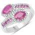 2.43 Carat Glass Filled Ruby and White Topaz Sterling Silver Ring by Bids.com