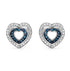 0.49 Carat Genuine Blue Diamond & White Diamond .925 Sterling Silver Earrings  DestGlow