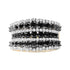 14K Yellow Gold Plated .925 Sterling Silver 1 3/4 Cttw Treated Black and White Alternating Diamond Multi Row Band Ring (Black / I-J Color, I2-I3 Clarity) - Size 7 by Bids.com