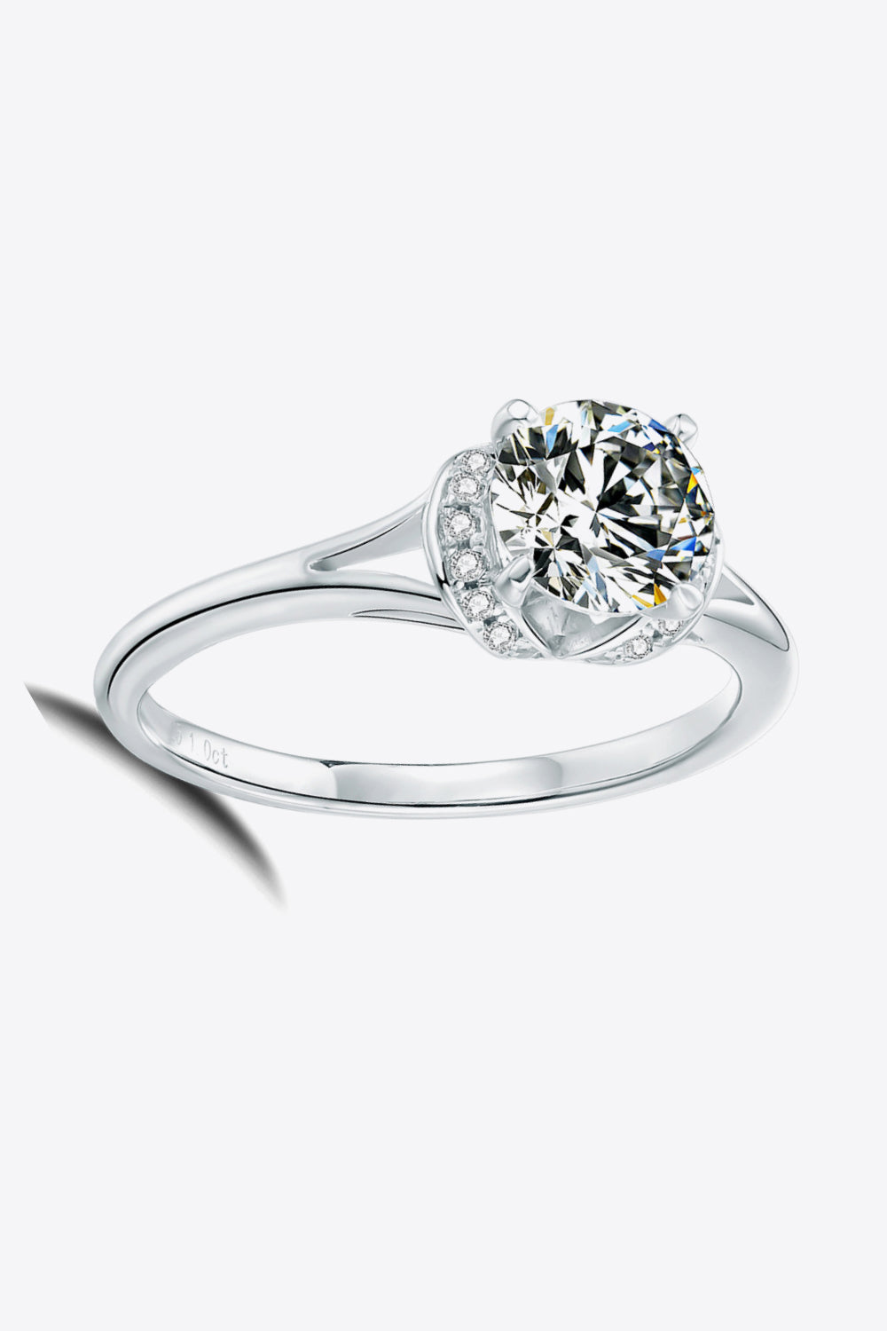 1 Carat Brilliant Round Cut Sparkala™ Split Shank Ring (Platinum Over Pure Sterling Silver) by Sparkala