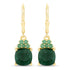 4.50 Carat Dyed Emerald and Emerald .925 Sterling Silver Earrings  DestGlow