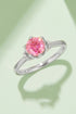 1 Carat Round Brilliant Round Cut Sparkala™ Contrast Platinum Over Pure Sterling Silver Ring (Pink, Yellow, or Aqua) - DestGlow
