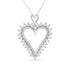 .925 Sterling Silver 1 3/4 Cttw Round Diamond Lined Open Heart Pendant 18" Necklace (I-J Color, I2-I3 Clarity) by Bids.com