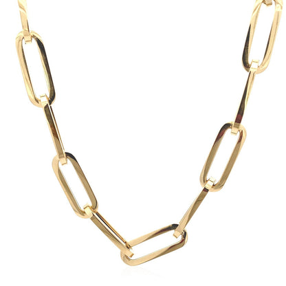 14k Yellow Gold Extra Wide Paperclip Chain Necklace by Bids.com