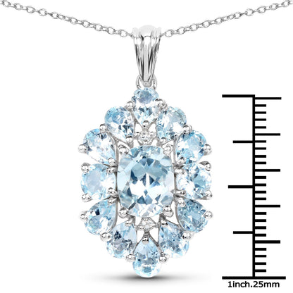 10.06 Carat Genuine Blue Topaz .925 Sterling Silver Pendant  DestGlow