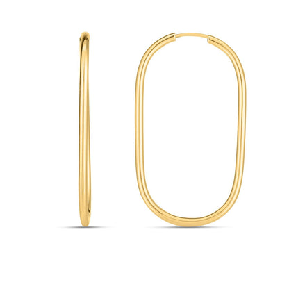 14k Yellow Gold Endless Large Paperclip Hoop Earrings by Bids.com