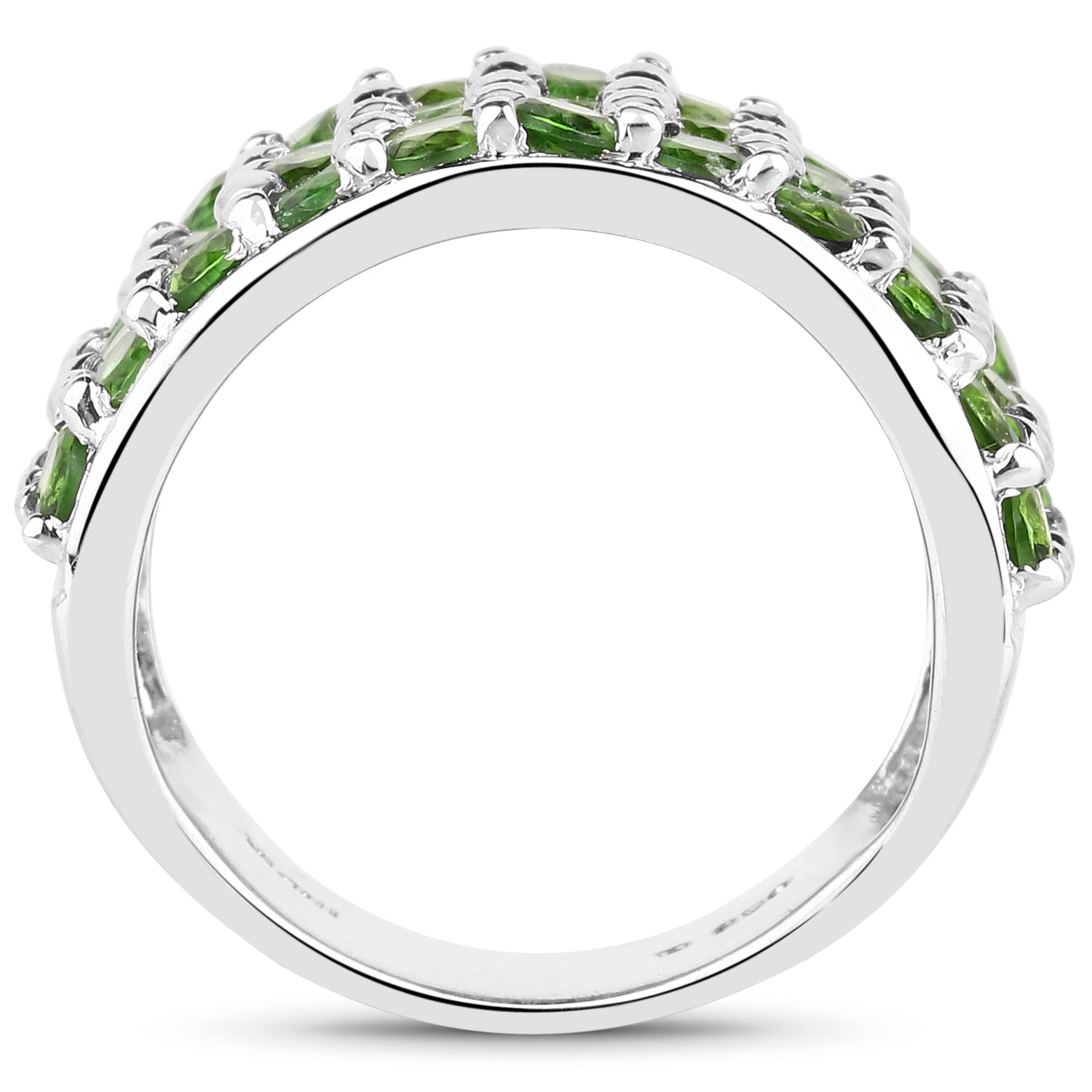 3.08 Carat Genuine Chrome Diopside .925 Sterling Silver Ring  DestGlow