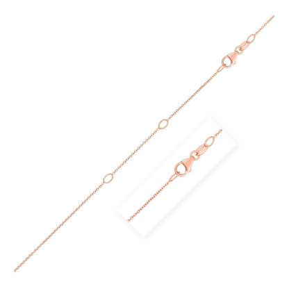Double Extendable Cable Chain in 14k Rose Gold (0.6mm)  DestGlow