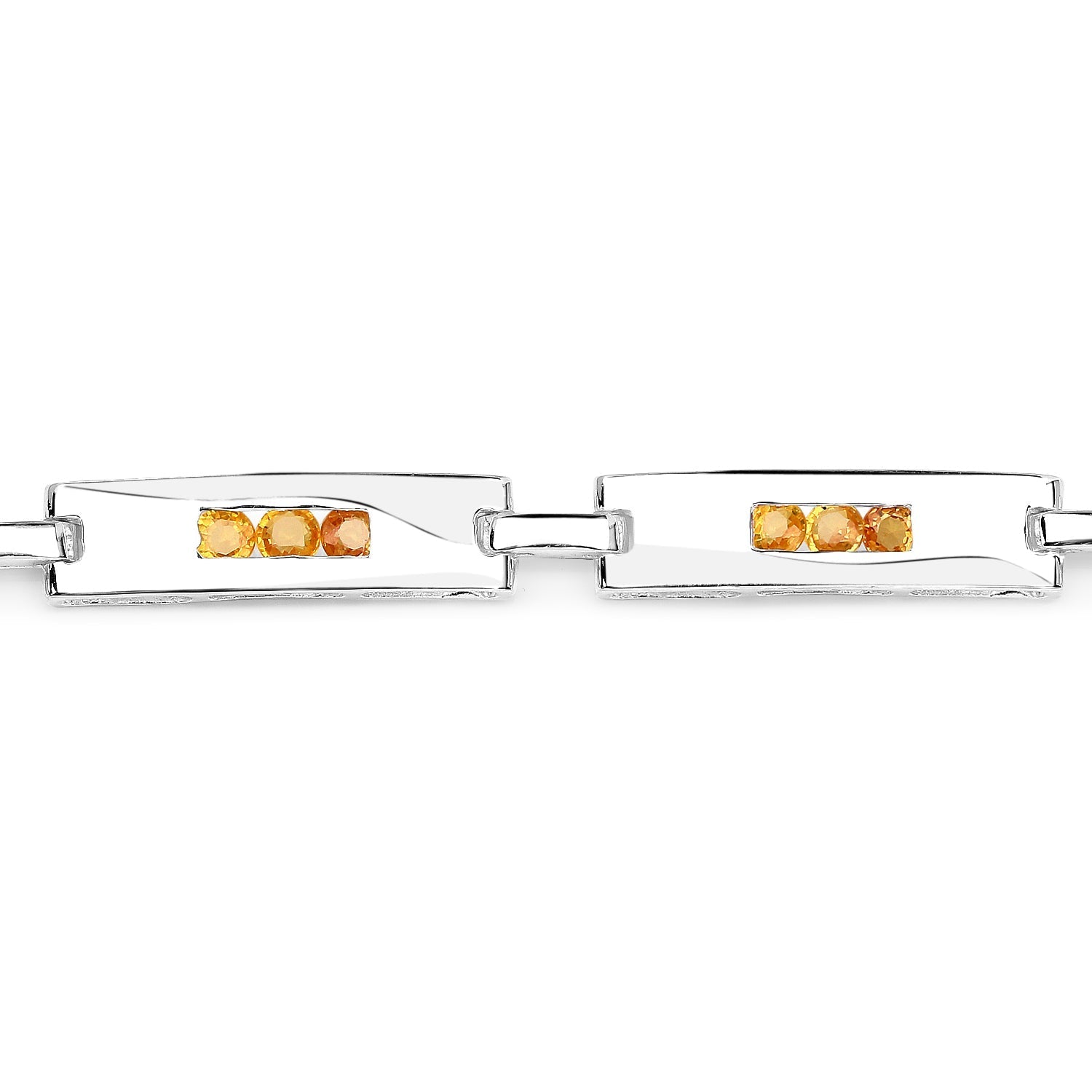 2.52 Carat Genuine Yellow Sapphire .925 Sterling Silver Bracelet  DestGlow
