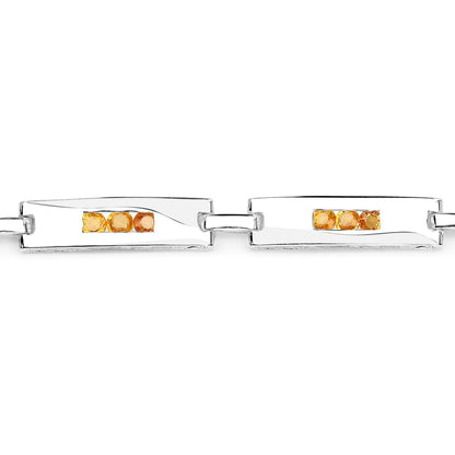 2.52 Carat Genuine Yellow Sapphire .925 Sterling Silver Bracelet  DestGlow