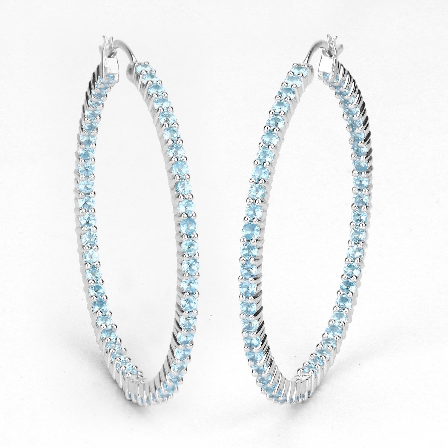 3.60 Carat Genuine Swiss Blue Topaz .925 Sterling Silver Earrings by Bids.com