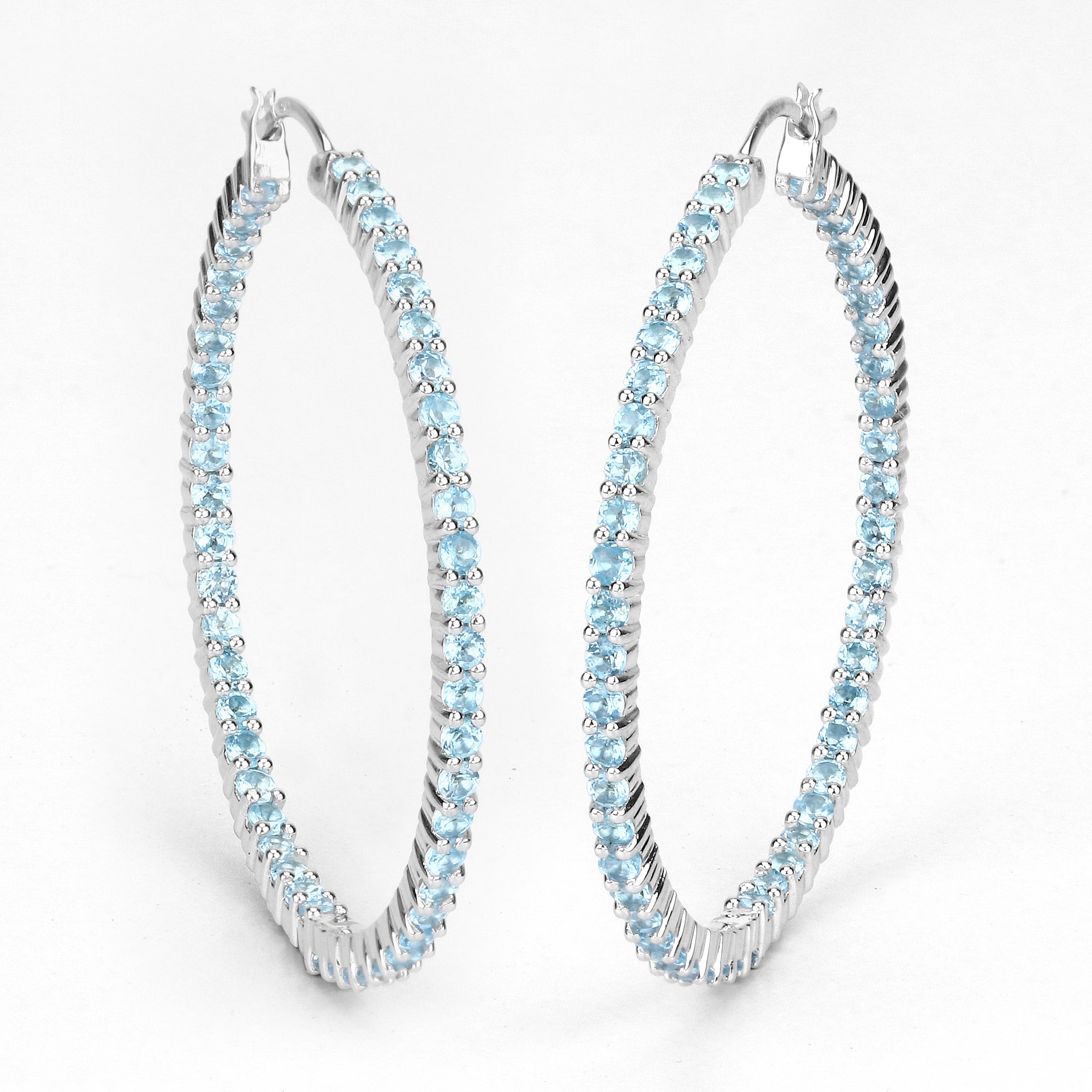 3.60 Carat Genuine Swiss Blue Topaz .925 Sterling Silver Earrings by Bids.com