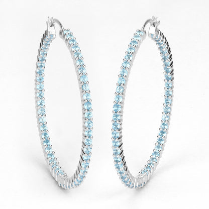3.60 Carat Genuine Swiss Blue Topaz .925 Sterling Silver Earrings by Bids.com