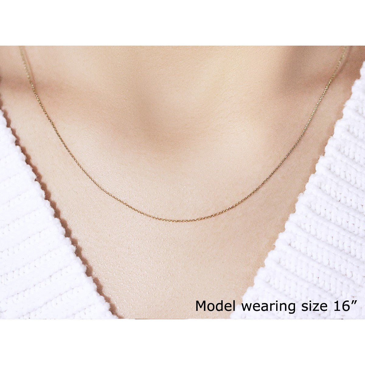 14k Yellow Gold Cable Link Chain 0.5mm by Bids.com