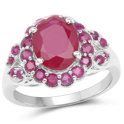 4.43 Carat Glass Filled Ruby and Ruby .925 Sterling Silver Ring by Bids.com