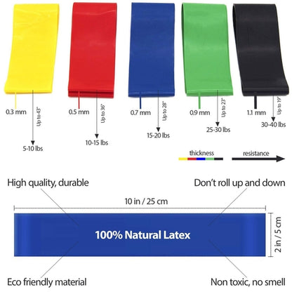 Resistance Loop Bands Exercise Set - 5 Levels Fitness Workout Stretch Bands with Carry Bag