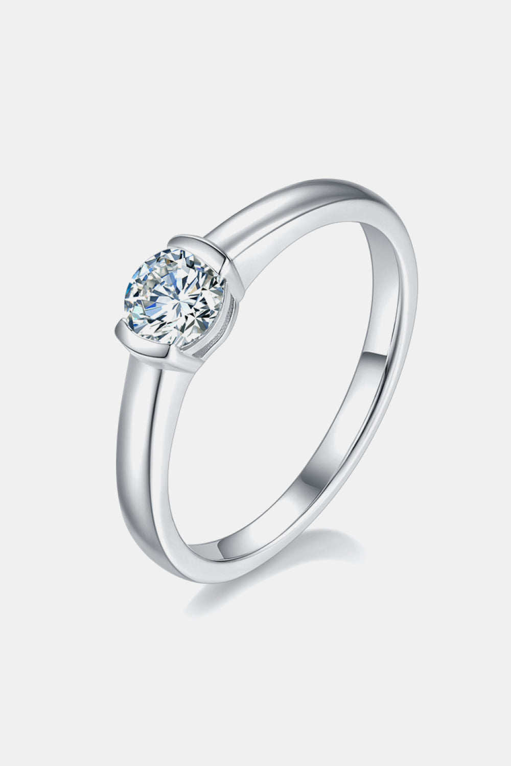 Brilliant Round Cut Sparkala™ Platinum Over Pure Sterling Silver Solitaire Ring by Sparkala