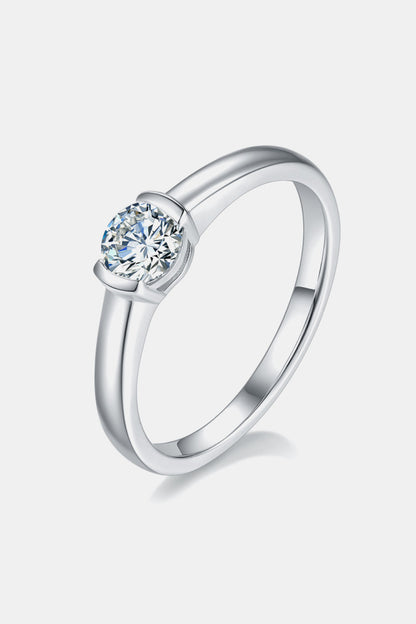 Brilliant Round Cut Sparkala™ Platinum Over Pure Sterling Silver Solitaire Ring by Sparkala