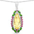 "6.19 Carat Genuine Citrine, Chrome Diopside and Rhodolite Garnet .925 Sterling Silver Pendant by Bids.com