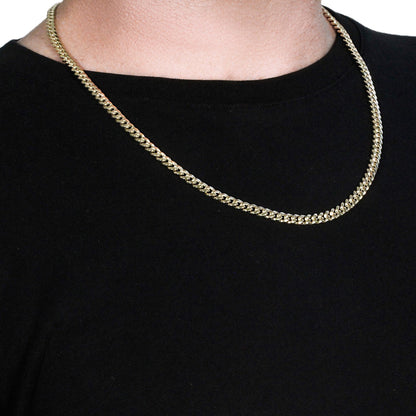 10k Yellow Gold Semi Solid Miami Cuban Chain (5.00 mm) by Bids.com