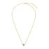 14k Yellow Gold 17 inch Necklace with Round Blue Topaz  DestGlow
