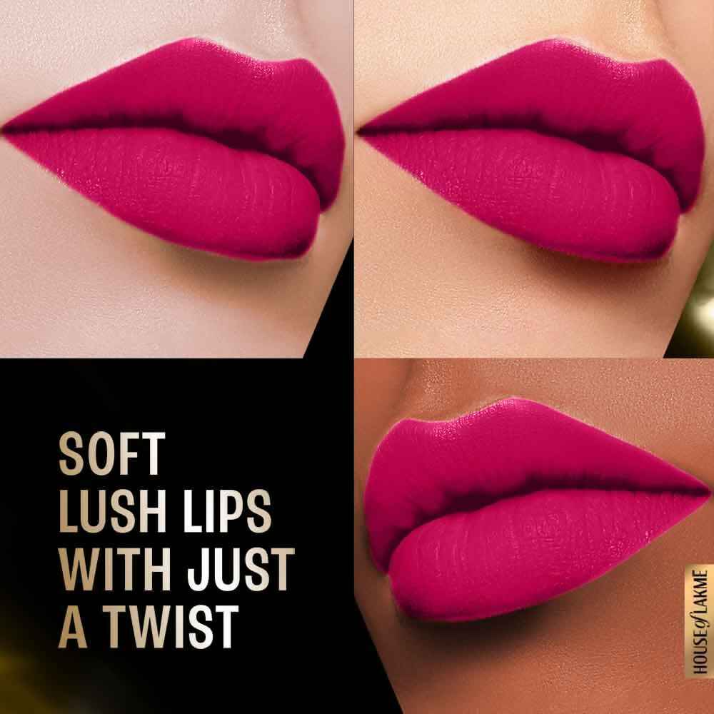 Lakme Forever Matte Lipstick, Made With French Rose Oil Extracts - Pink Petal