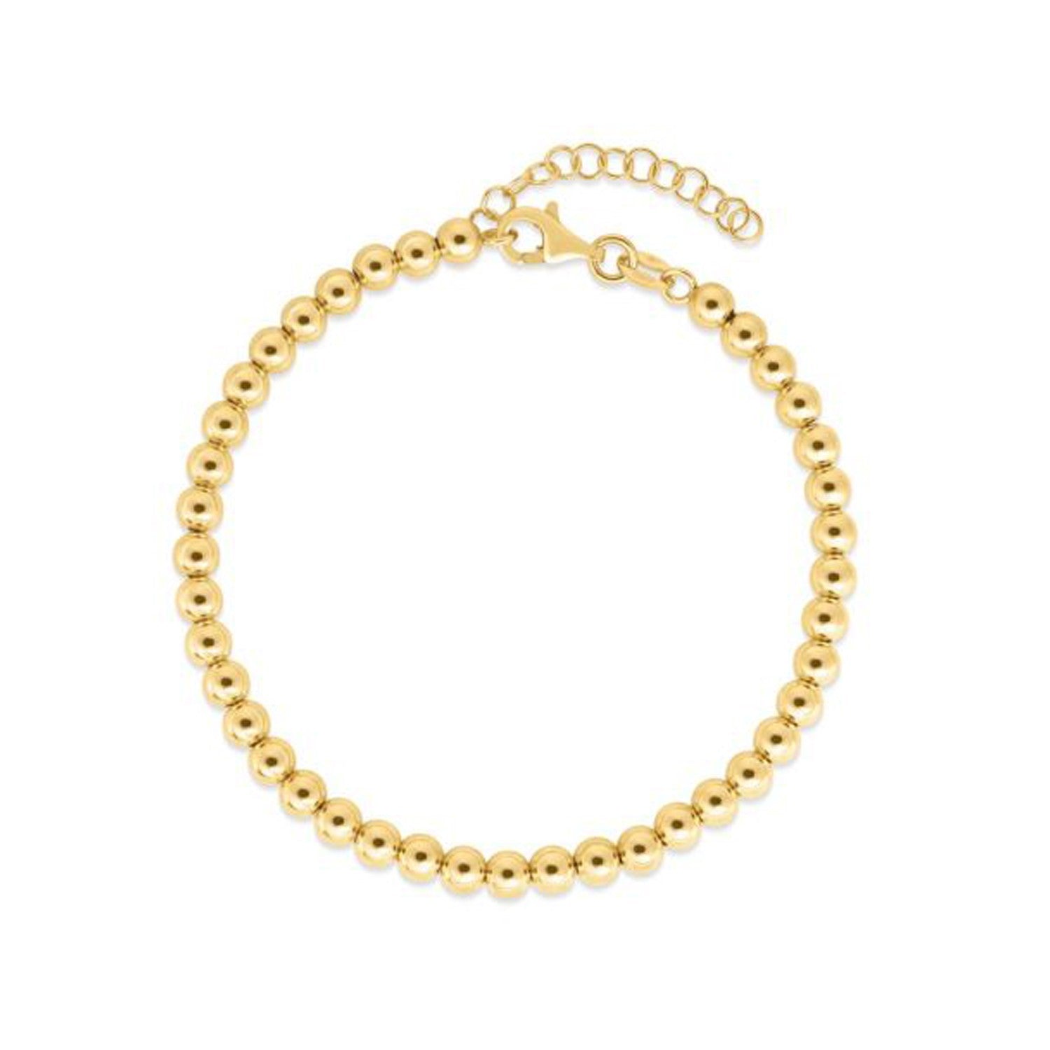 14k Yellow Gold Bead Chain Necklace(4mm) by Bids.com