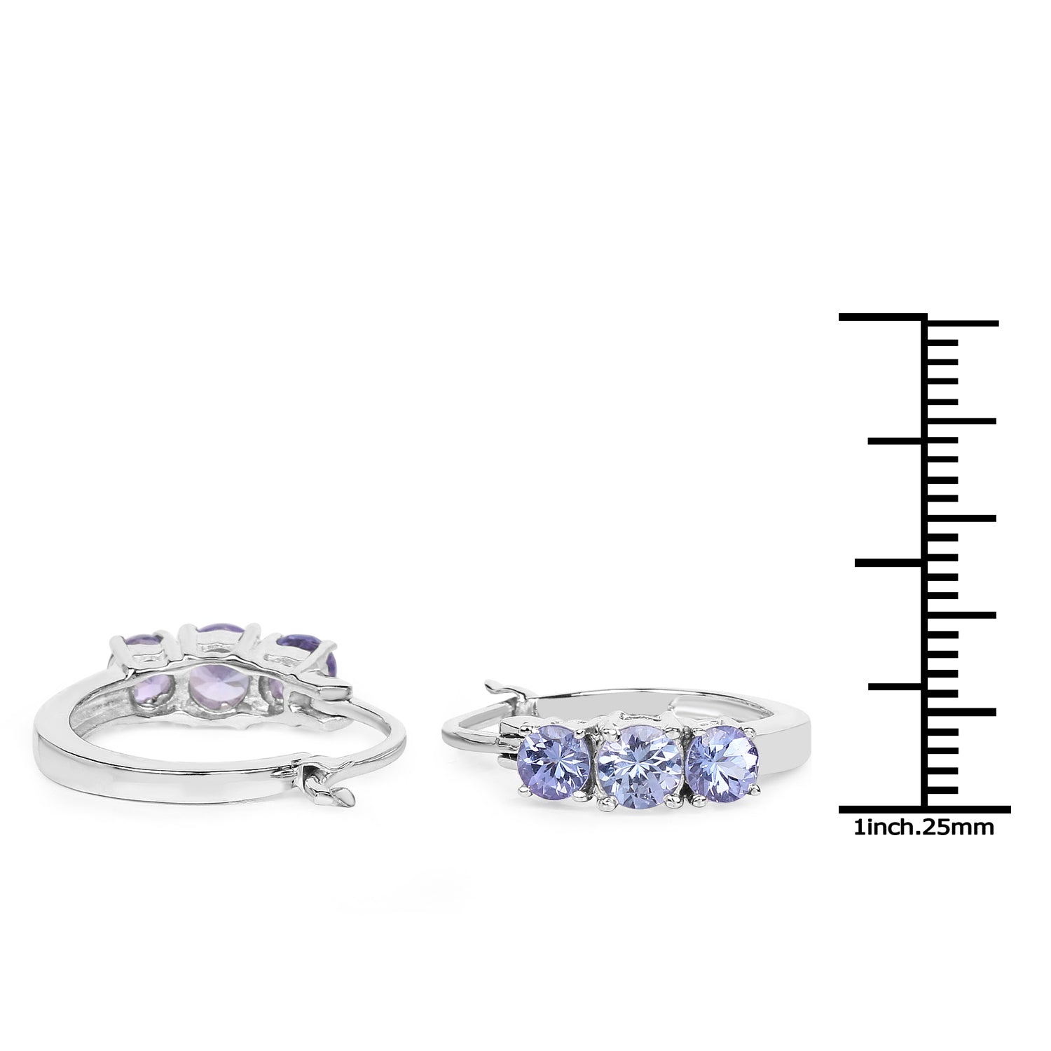 1.58 Carat Genuine Tanzanite .925 Sterling Silver Earrings  DestGlow