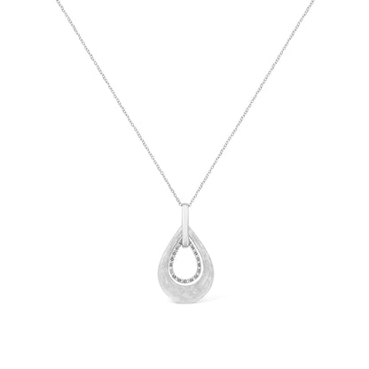 .925 Sterling Silver Prong-Set Diamond Accent Fashion Double Drop Design 18" Pendant Necklace (I-J Color, I1-I2 Clarity) by Bids.com