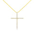 10K Yellow Gold Plated .925 Sterling Silver 3.0 Cttw Prong-Set Round Brilliant Cut Diamond Cross 18" Pendant Necklace (J-K Color, I1-I2 Clarity) by Bids.com