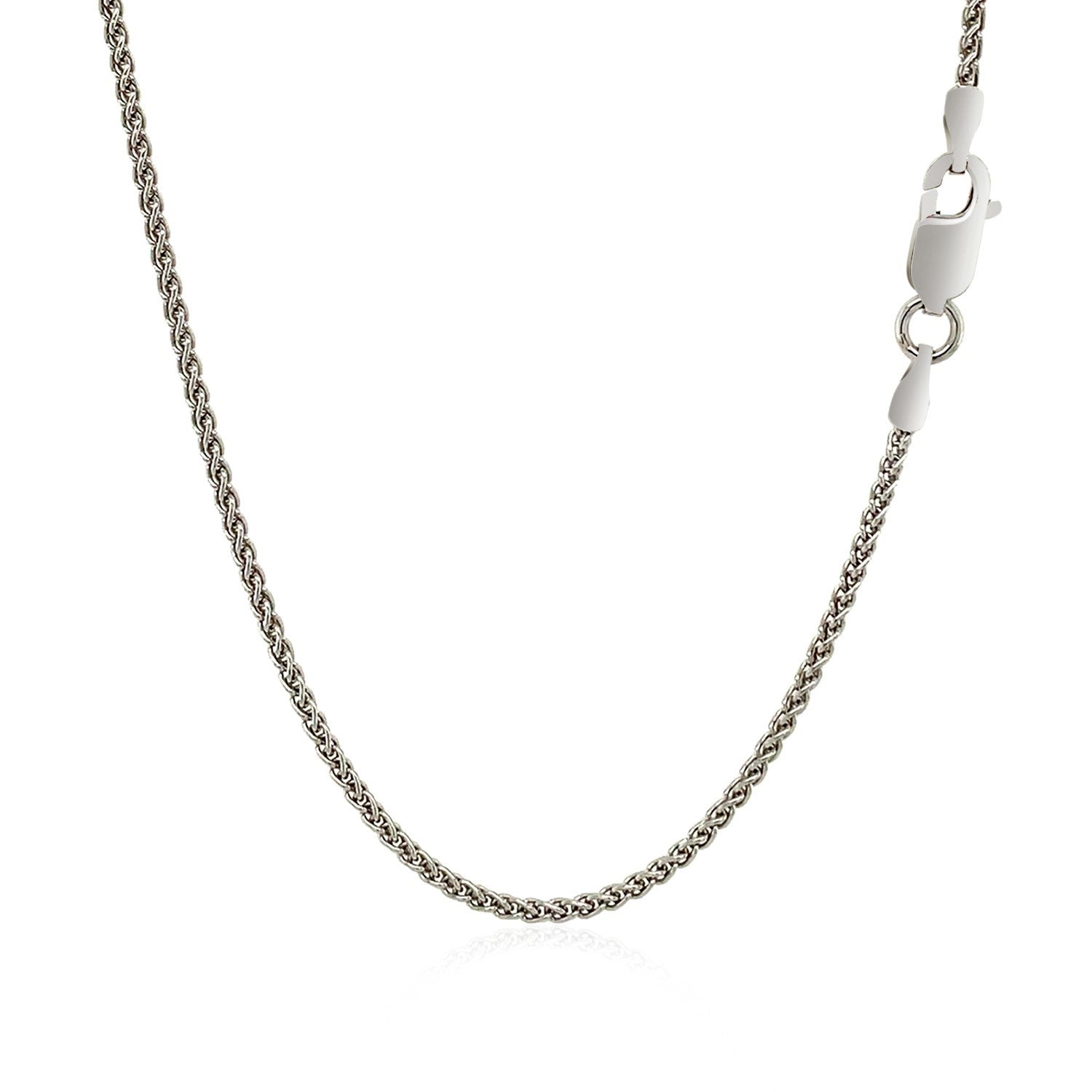 Sterling Silver Rhodium Plated Wheat Chain 1.3mm by Bids.com