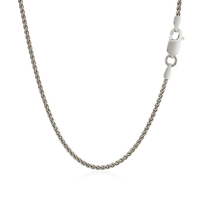 Sterling Silver Rhodium Plated Wheat Chain 1.3mm by Bids.com