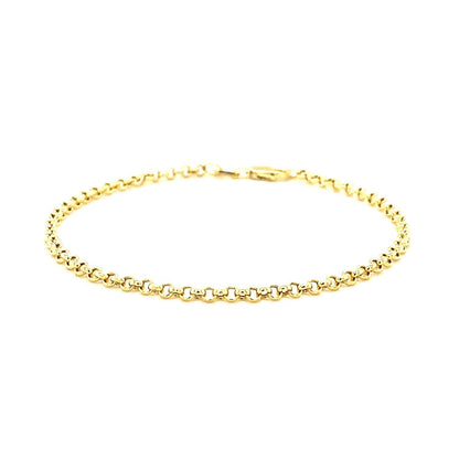 2.3mm 14k Yellow Gold Rolo Bracelet  DestGlow