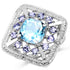 4.24 Carat Genuine Blue Topaz and Tanzanite .925 Sterling Silver Ring by Bids.com