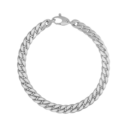 14K White Gold Cuban Link Bracelet  DestGlow