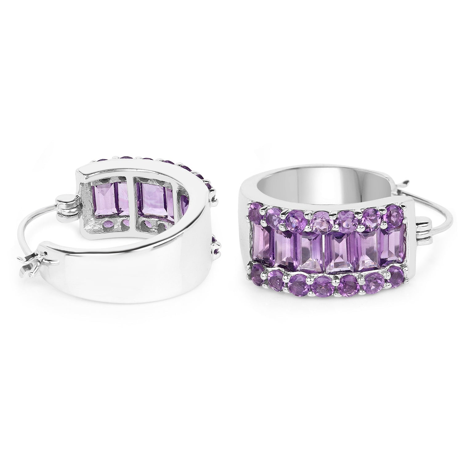 5.56 Carat Genuine Amethyst .925 Sterling Silver Earrings  DestGlow