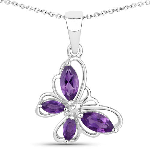0.60 Carat Genuine Amethyst .925 Sterling Silver Pendant by Bids.com