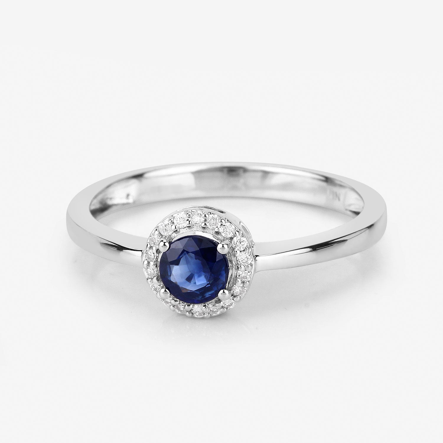 0.52 Carat Genuine Blue Sapphire and White Diamond 14K White Gold Ring by Bids.com