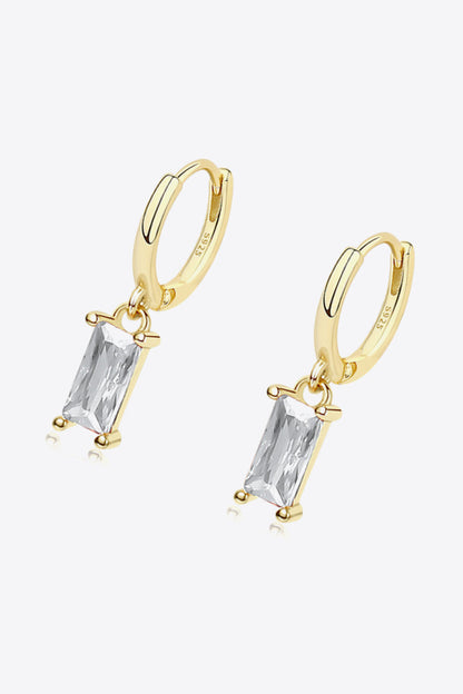 Retro Pure Sterling Silver Cubic Zirconia Drop Earrings - DestGlow