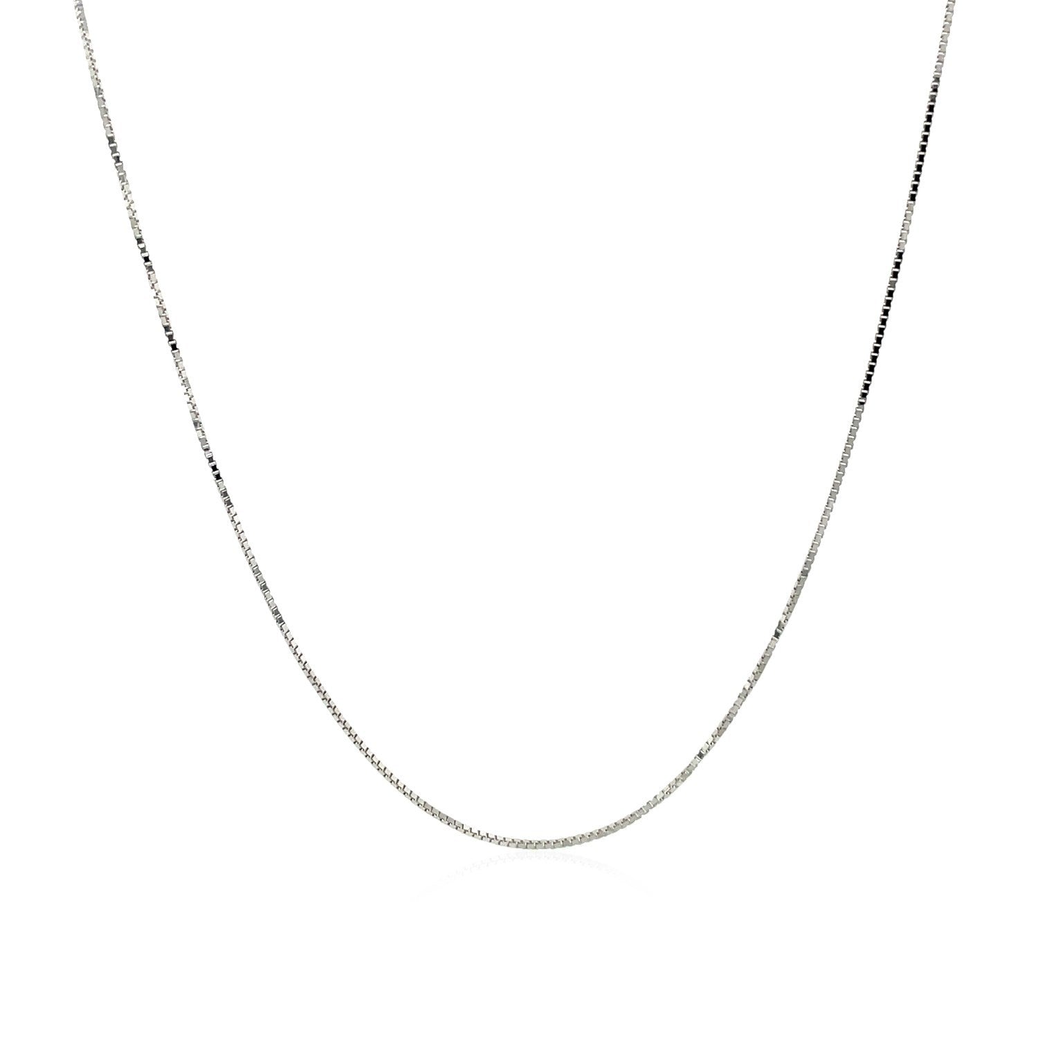 14k White Gold Adjustable Box Chain 0.6mm by Bids.com