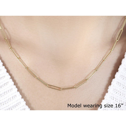 14k Yellow Gold Wire Paperclip Chain (2.7mm) by Bids.com