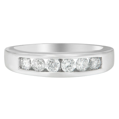 14K White Gold 3/4ct. TDW Diamond Channel Band Ring (H-I, I1-I2) by Bids.com